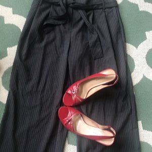 Red sling backs silver buckles 8.5